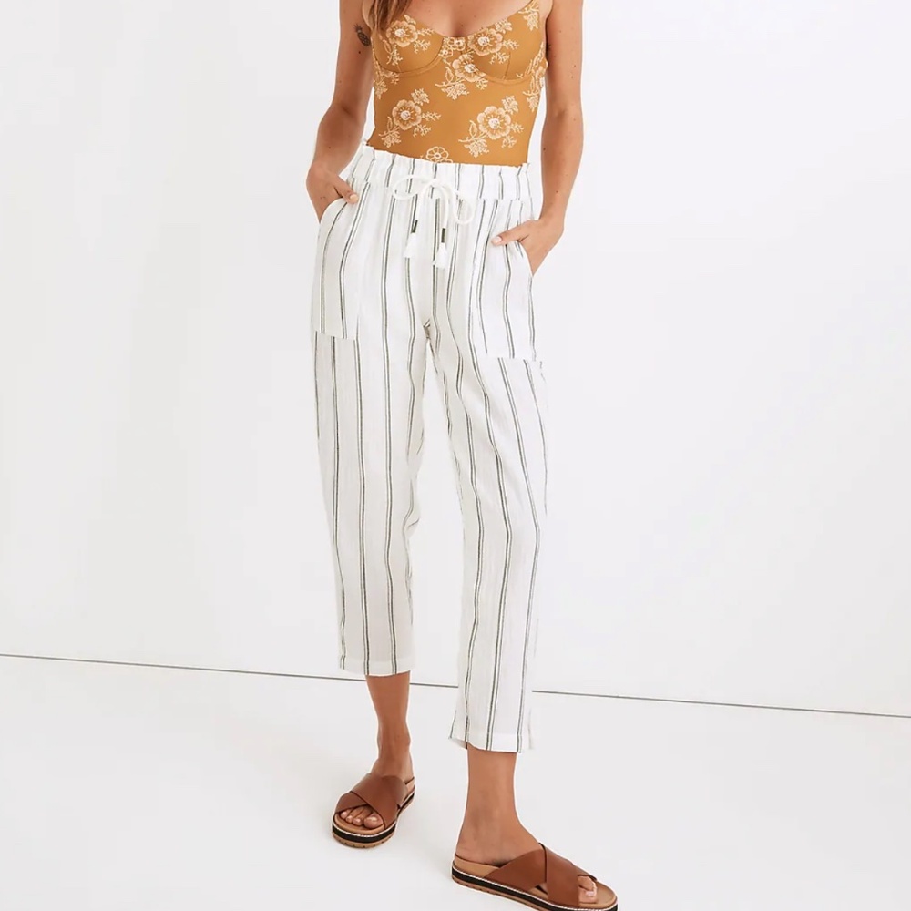 MADEWELL LIGHTESTSPUN BEACH COVER-UP TRACK TROUSERS IN STRIPE